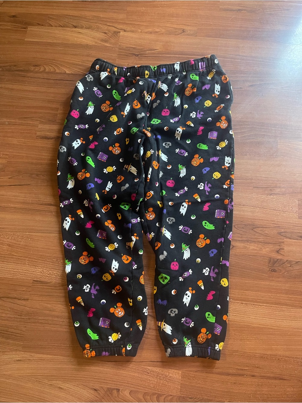 Disney Black Halloween Print Track Joggers with Colorful Icons XL